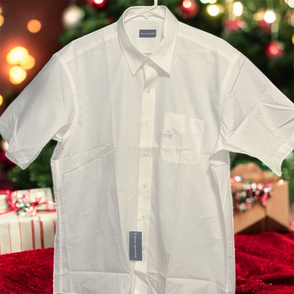 Classic White Men's Button Down Shirt